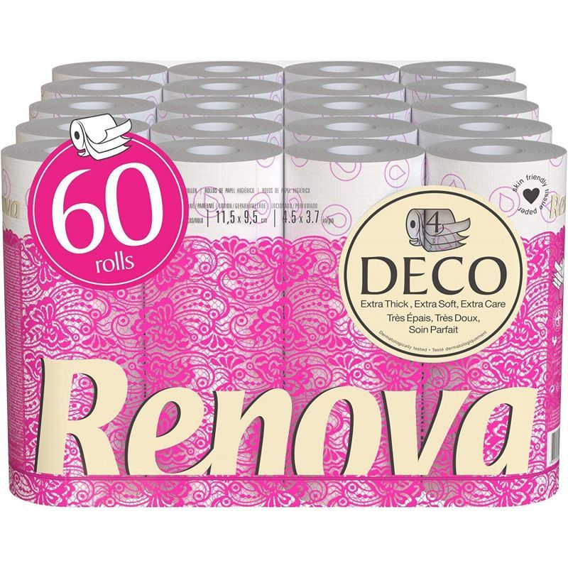 Papier toilette 4 plis Rénova colis de 60 rouleaux de 140 feuilles