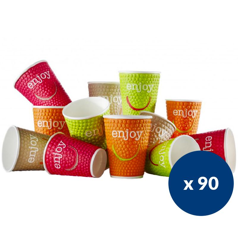 Gobelets en carton double paroi 20 cl Enjoy - lot de 90 Gobelets en carton double paroi 20 cl Enjoy - lot de 90