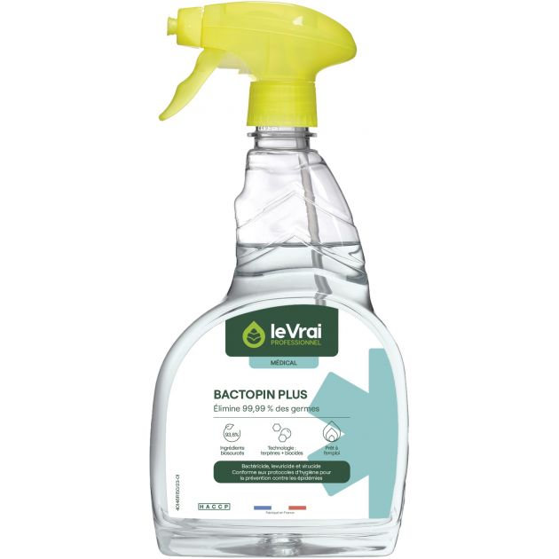 Spray détergent désinfectant Bactopin plus Le Vrai Professionnel