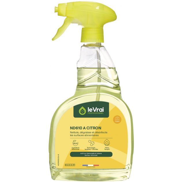 Spray dégraissant désinfectant ND 610 Le Vrai 750 ml