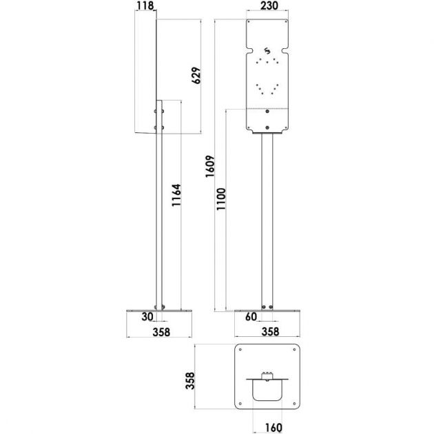 Station de désinfection des mains JVD, commande au coude