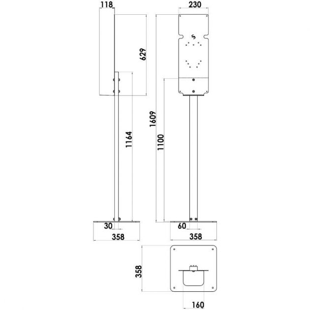Station de désinfection des mains Yaliss blanc 1L JVD