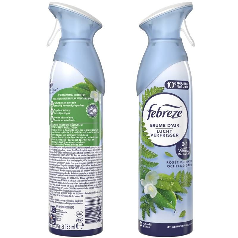 Désodorisant Febreze 185ml rosée du matin Désodorisant Febreze 185ml rosée du matin