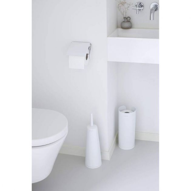 Ensemble WC set + brosse Brabantia blanc