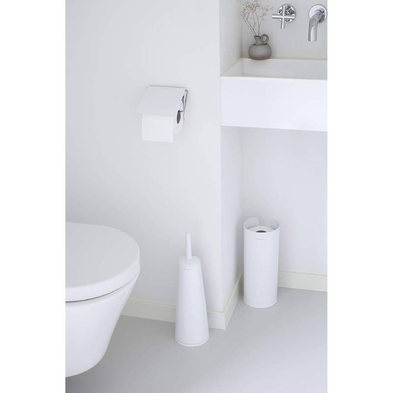 Ensemble WC set + brosse Brabantia blanc