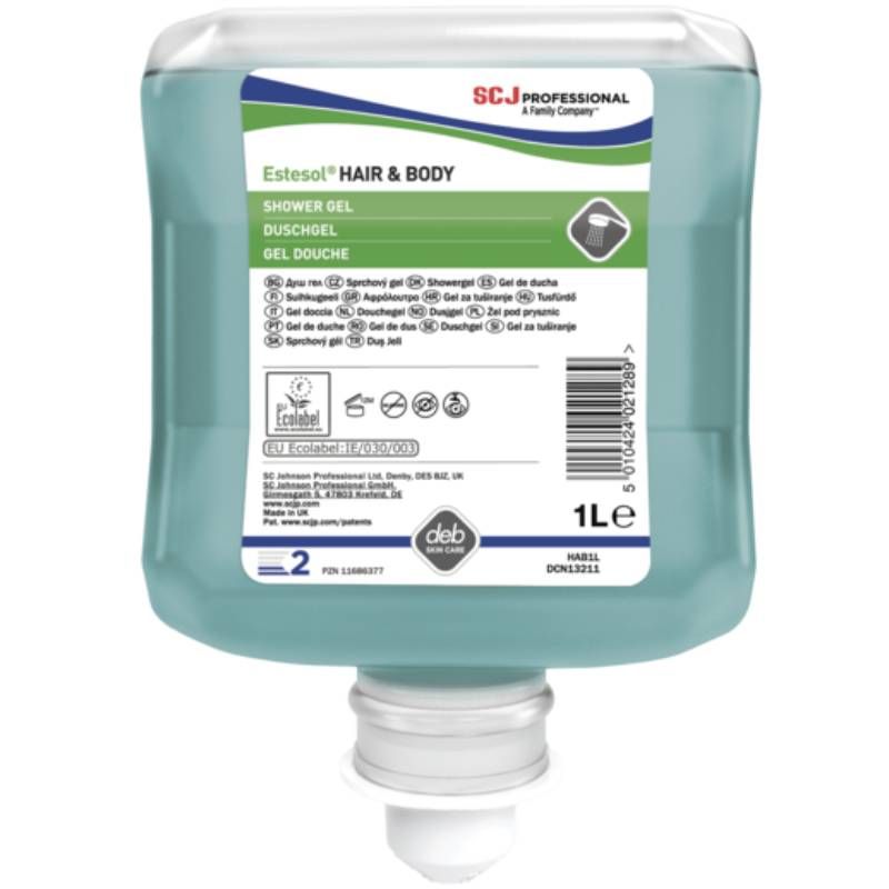 Cartouche gel douche corps et cheveux Estesol 1L