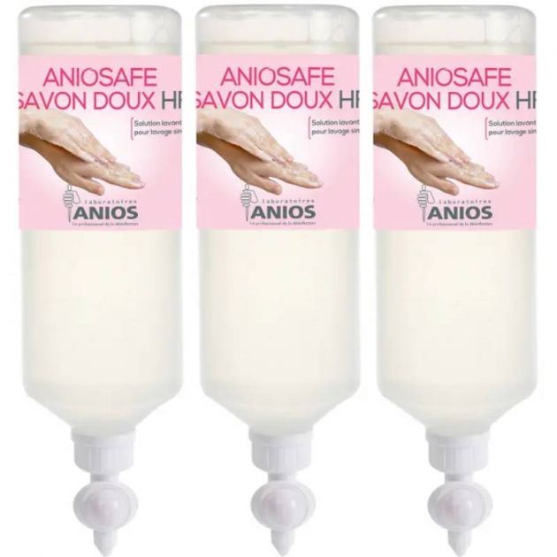 Cartouche savon Aniosafe doux , flacon de 1 litre - Lot de 3