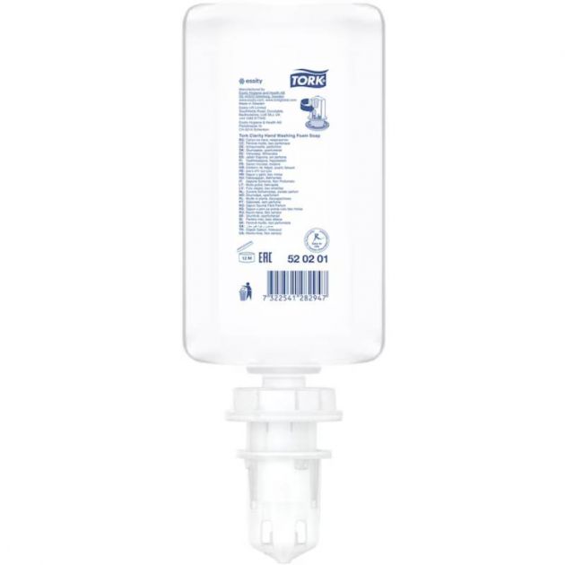 Recharge savon mousse mains sans parfum Tork S4 1L lot de 6 Recharge savon mousse mains sans parfum Tork S4 1L lot de 6
