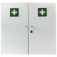 Armoire à pharmacie en acier blanc pour nécessaire d\'urgence -  2 portes 9 étagères