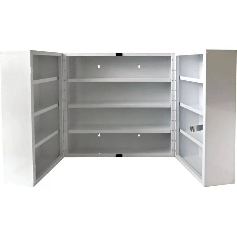 Armoire à pharmacie en acier blanc pour nécessaire d'urgence -2 portes 12 étagères Armoire à pharmacie en acier blanc pour nécessaire d'urgence -2 portes 12 étagères
