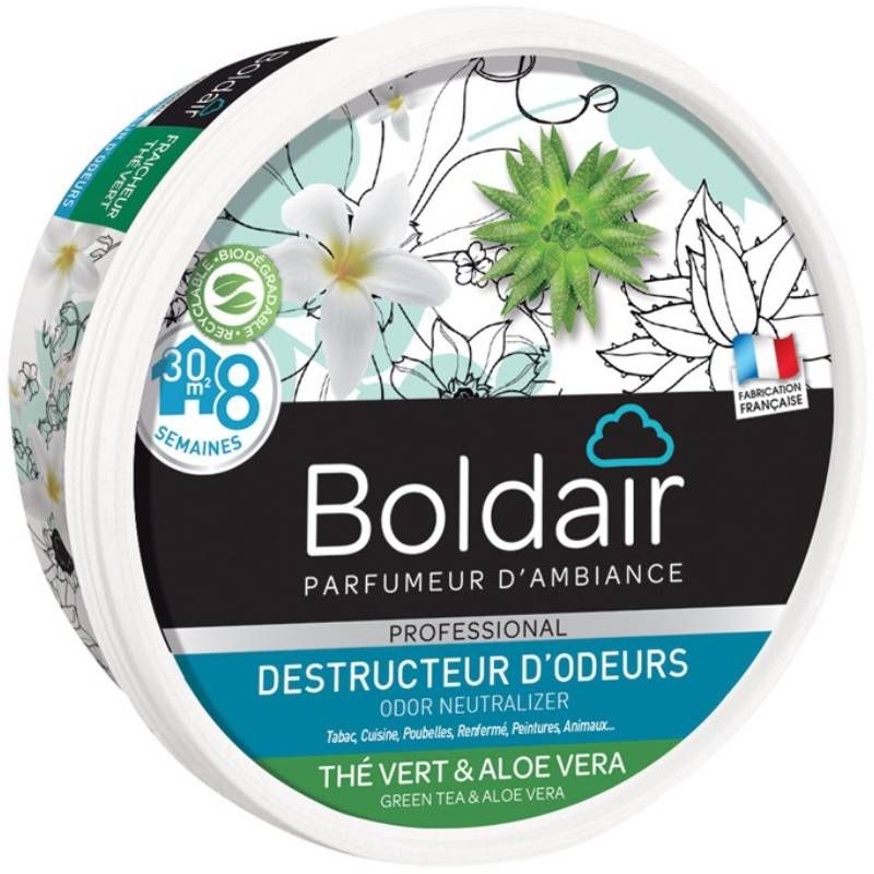 Gel désodorisant destructeur d’odeurs 300 g Boldair thé vert Gel désodorisant destructeur d’odeurs 300 g Boldair thé vert