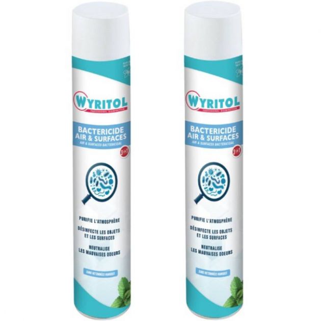 2 Sprays purificateur d'air désinfectant 750 ml Wyritol 2 Sprays purificateur d'air désinfectant 750 ml Wyritol