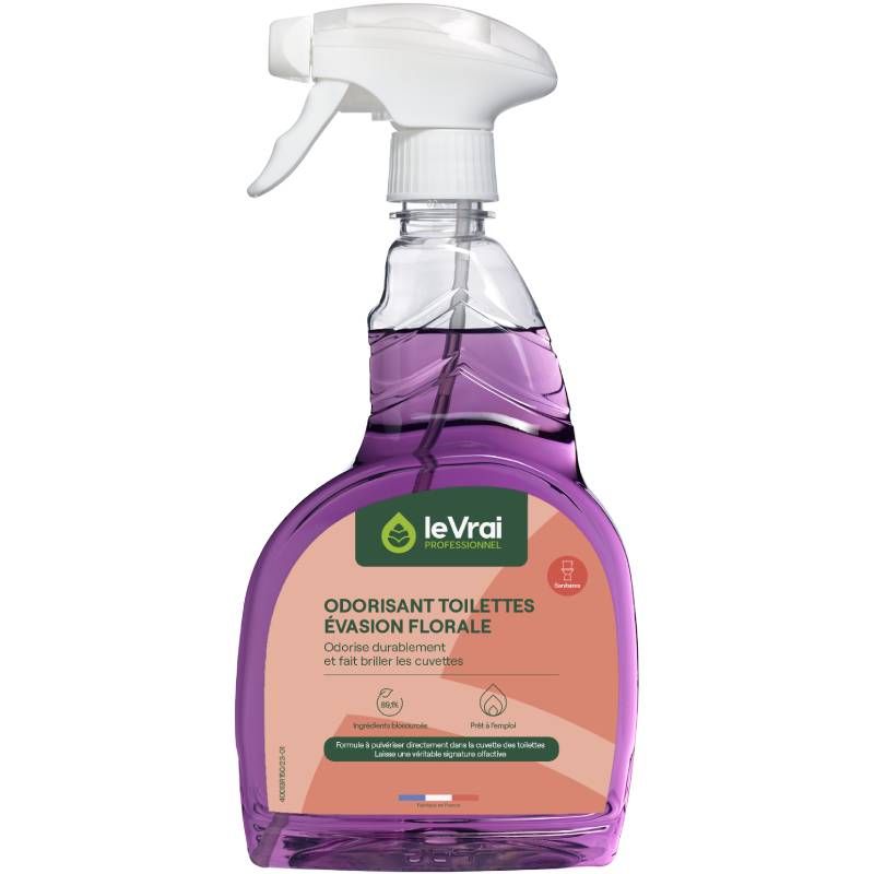Spray odorisant toilettes 750 ml Le Vrai évasion florale Spray odorisant toilettes 750 ml Le Vrai évasion florale