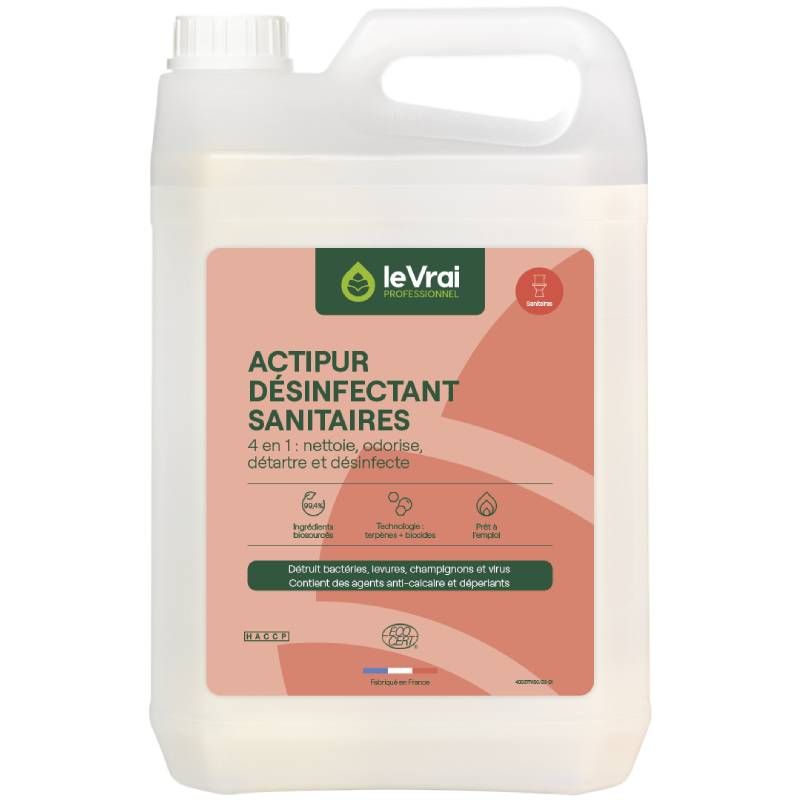 Détartrant désinfectant sanitaires Actipur le Vrai Professionnel 5L