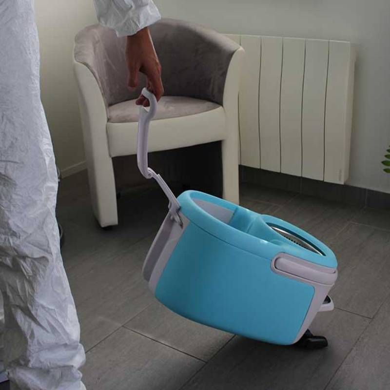 Kit seau essoreur et balai Turbo Mop Delux