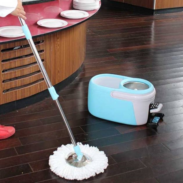 Kit seau essoreur et balai Turbo Mop Delux
