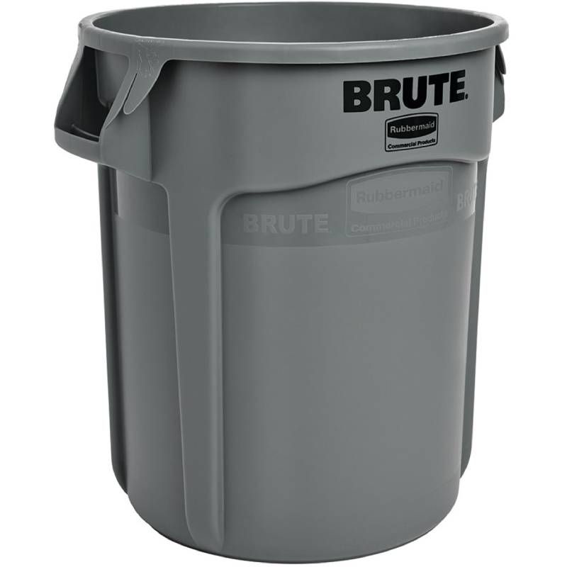 Poubelle ronde plastique gris BRUTE 76L