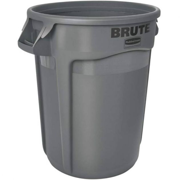 Poubelle ronde plastique gris BRUTE 121L