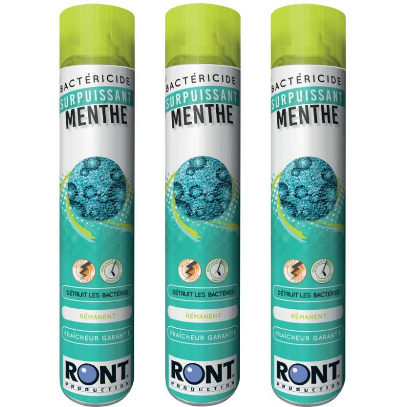 Assainissant bactéricide parfum menthe 1 L Ront - lot de 3 Assainissant bactéricide parfum menthe 1 L Ront - lot de 3