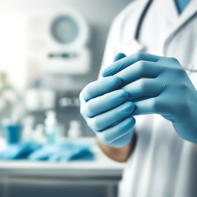 Gant nitrile bleu non poudré x100 Gant nitrile bleu non poudré x100