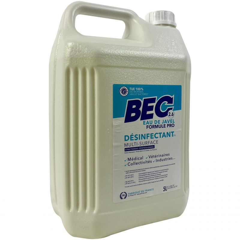 Eau de Javel 2,6 % de chlore actif bidon de 5 L Eau de Javel 2,6 % de chlore actif bidon de 5 L