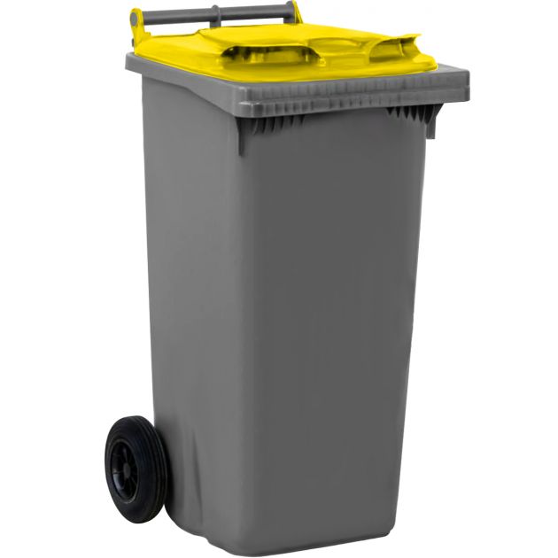 Conteneur 120 litres 2 roues jaune