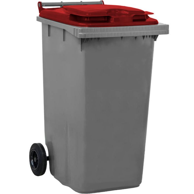 Conteneur poubelle 240 litres 2 roues rouge Conteneur poubelle 240 litres 2 roues rouge