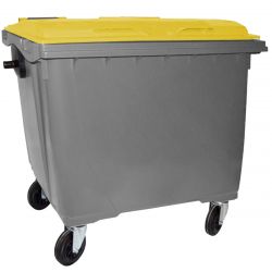 Conteneur poubelle 660 litres 4 roues jaune
