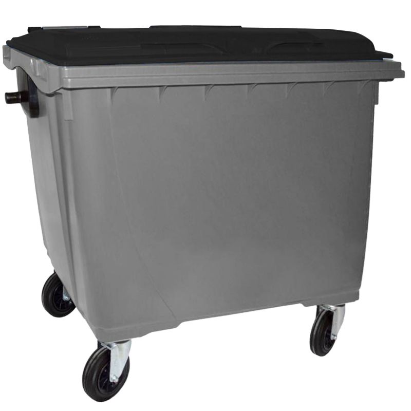 Conteneur poubelle 660 litres 4 roues gris Conteneur poubelle 660 litres 4 roues gris