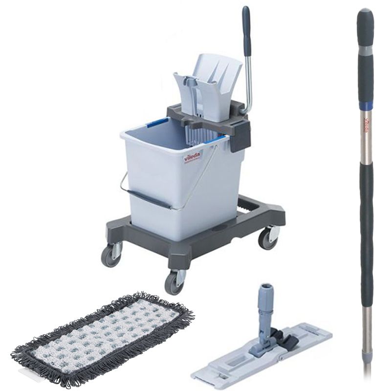 Chariot de lavage UltraSpeed Pro Single 25L Vileda + manche aluminium 150 cm Chariot de lavage UltraSpeed Pro Single 25L Vileda + manche aluminium 150 cm