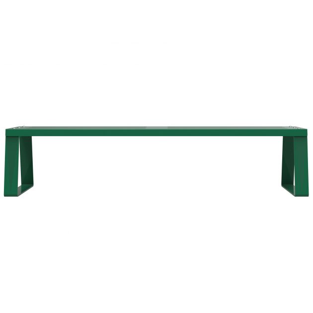 Banc urbain en métal vert à fixer Ballade