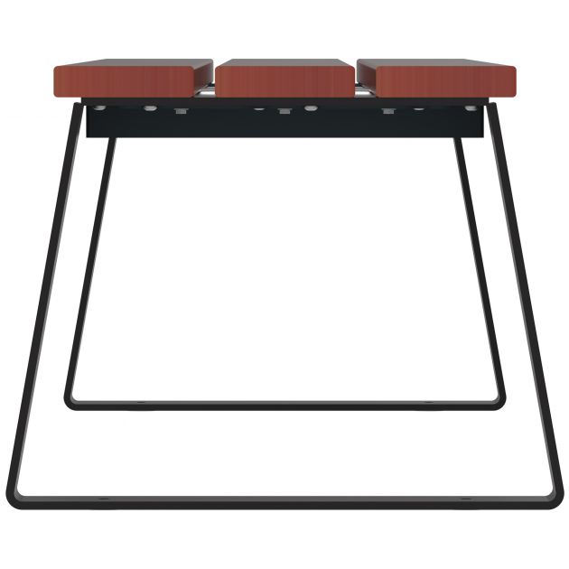 Banquette publique gris magnese bois et acier à fixer Ballade