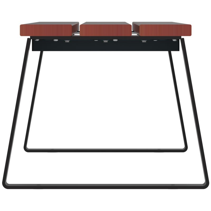 Banquette publique gris magnese bois et acier à fixer Ballade