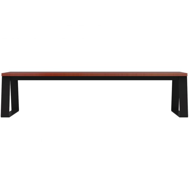 Banquette exterieur gris magnese bois et acier à fixer Ballade