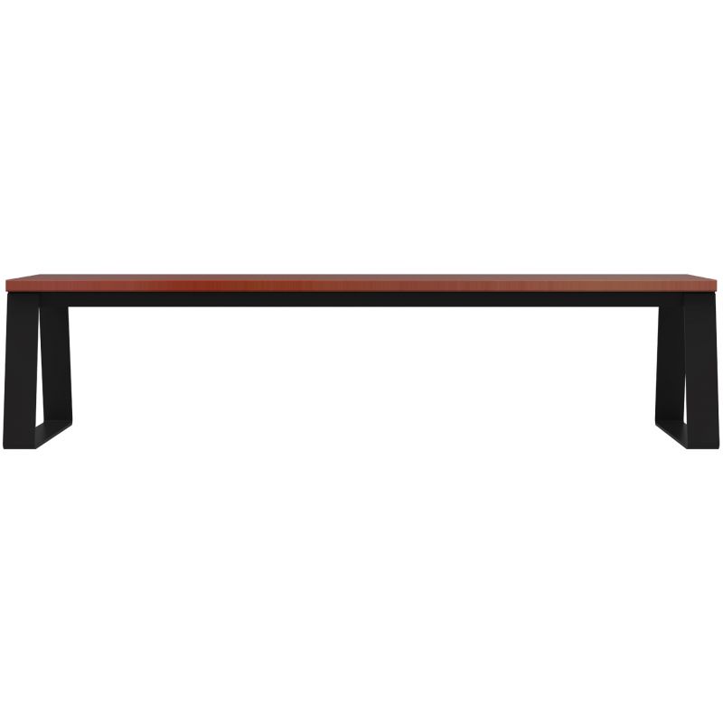 Banquette exterieur gris magnese bois et acier à fixer Ballade