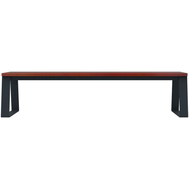 Banc public gris anthracite bois et acier à fixer Ballade