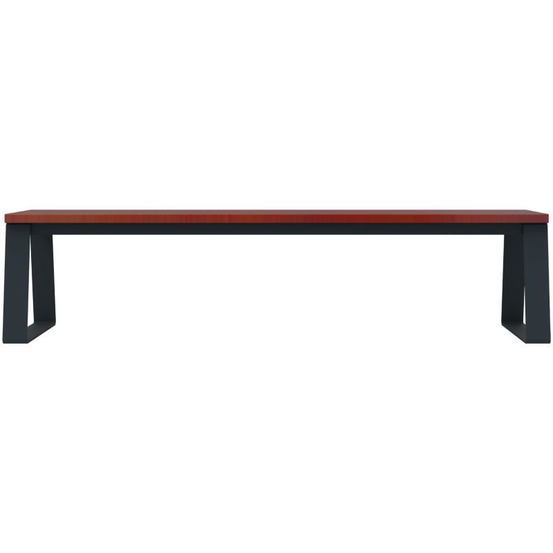 Banc public gris anthracite bois et acier à fixer Ballade