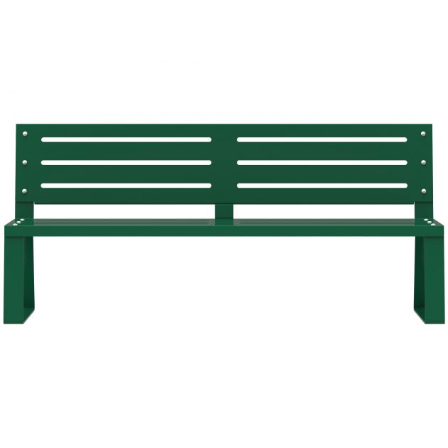 Banc urbain vert en métal à fixer Ballade
