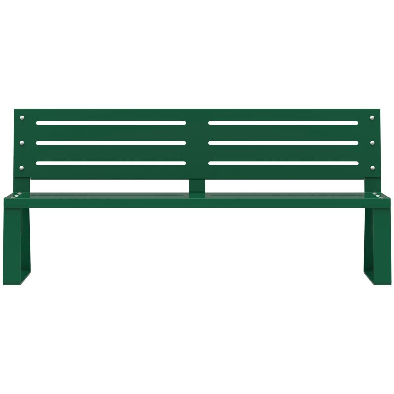 Banc urbain vert en métal à fixer Ballade