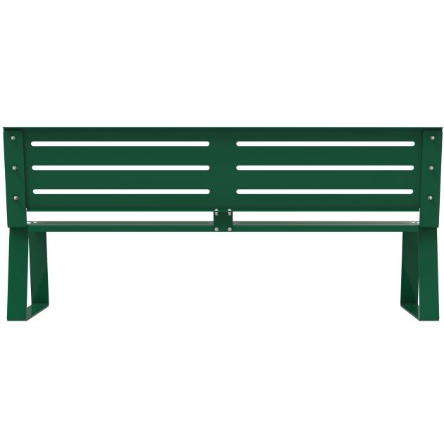 Banc public en acier vert design à fixer Ballade