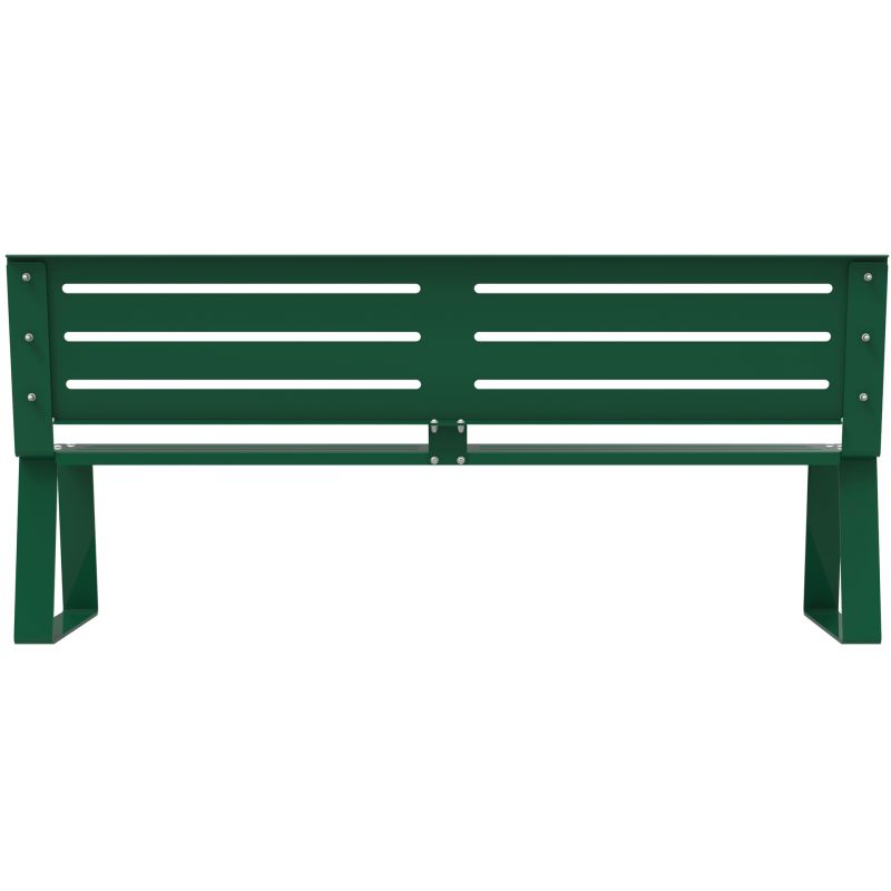 Banc public en acier vert design à fixer Ballade