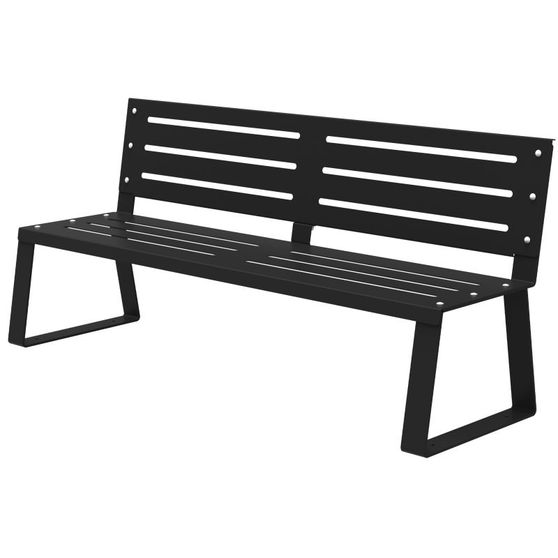 Banc public en métal gris fonçé à fixer Ballade