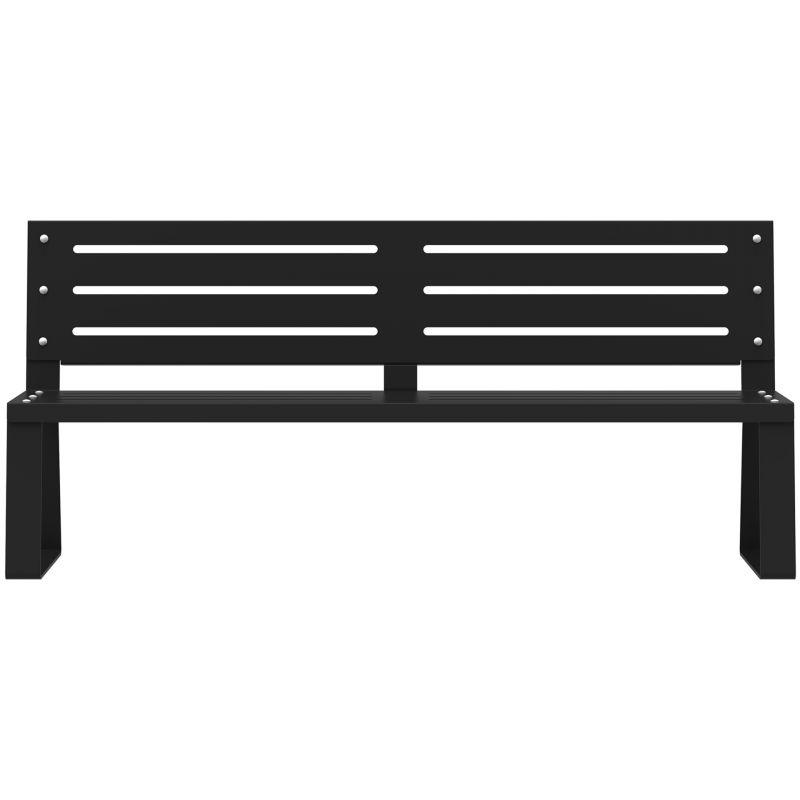 Banc public en métal noir design à fixer Ballade