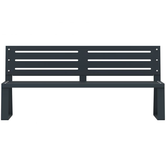 Banc public en acier gris mobilier urbain