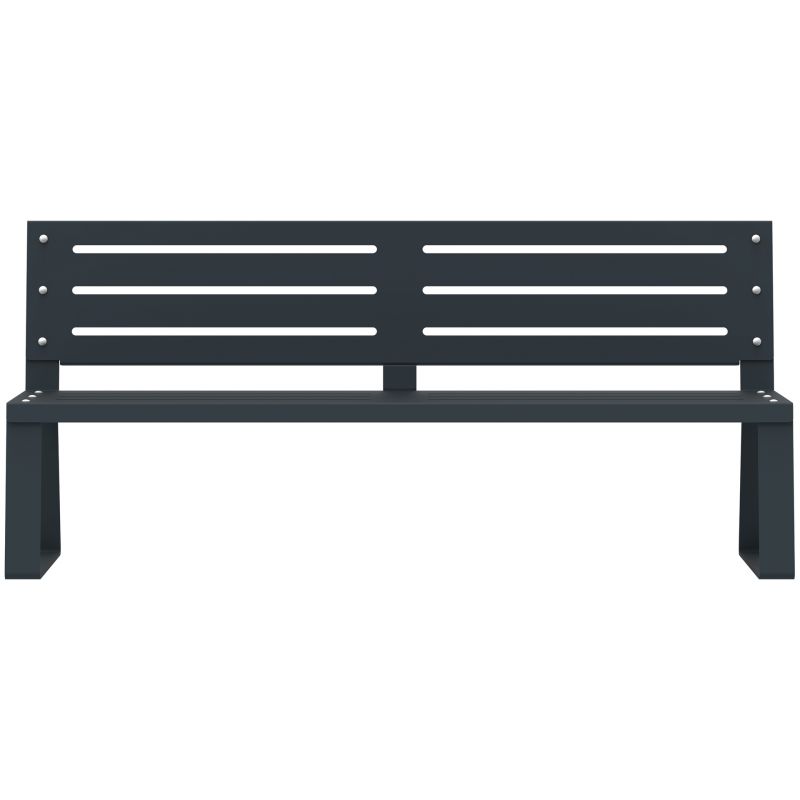 Banc public en acier gris mobilier urbain