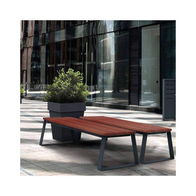 Banc publique design bois et acier à fixer Ballade