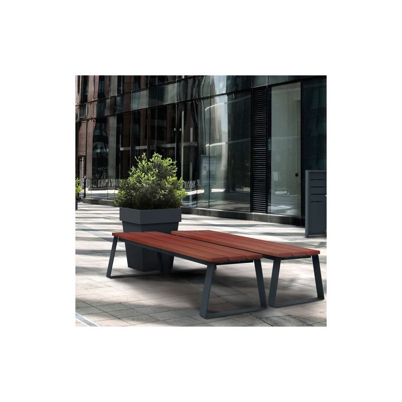Banc publique design bois et acier à fixer Ballade