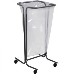 Support sur pied de sac poubelle mobile acier 110 L Rossignol Gris manganèse
