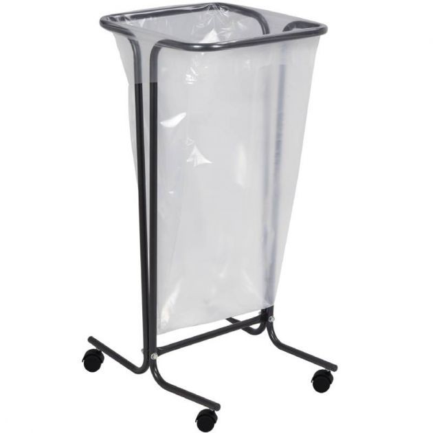 Support sur pied de sac poubelle mobile acier blanc 110 LRossignol gris