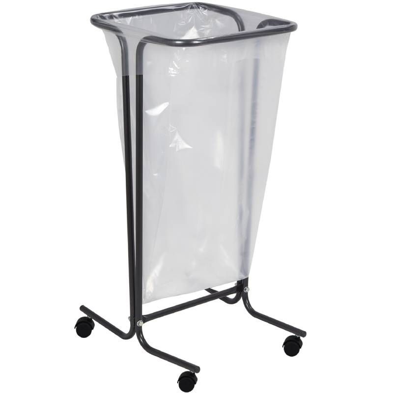 Support sur pied de sac poubelle mobile acier blanc 110 LRossignol gris
